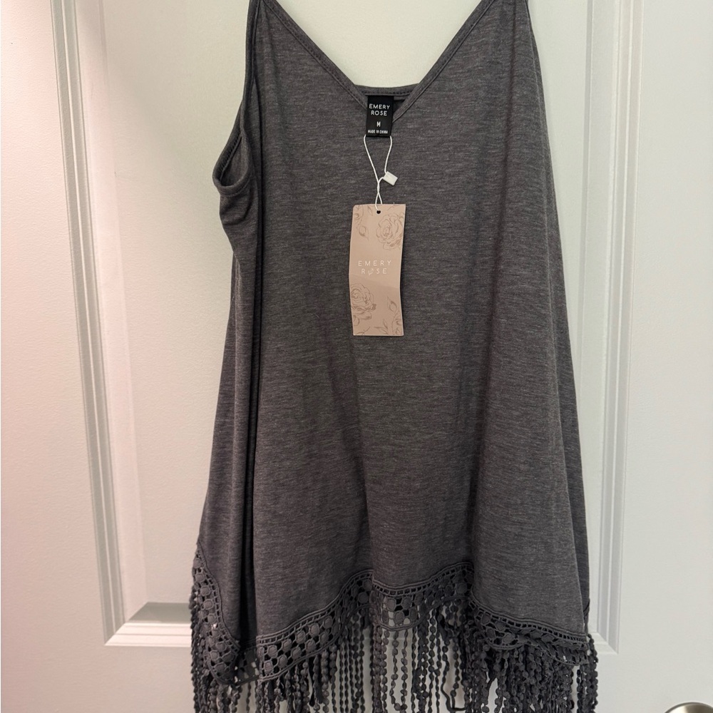 Everly Gray Asymmetrical Camisole Top